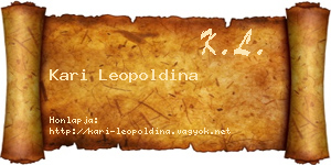 Kari Leopoldina névjegykártya
